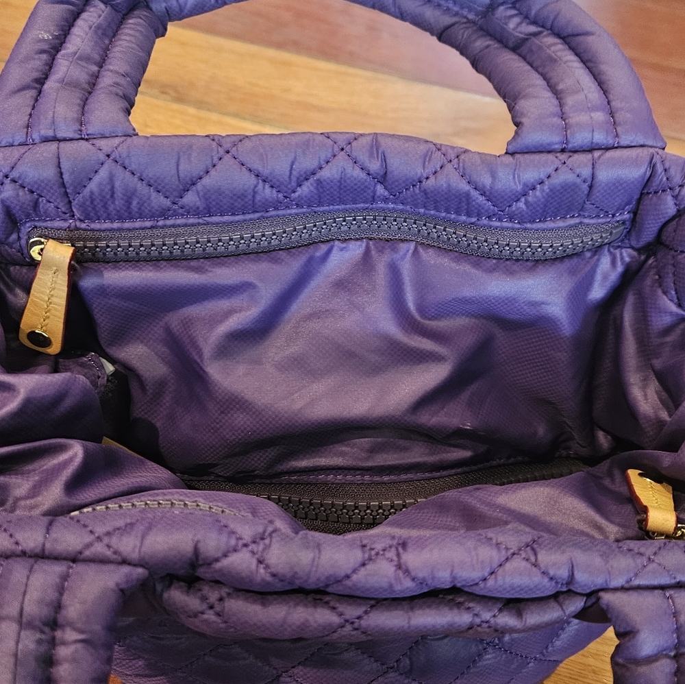 MZ Wallace Crossbody Tote Satchel. Mini Metro Tote Deluxe. Purple. No Flaws!! - Picture 6 of 7